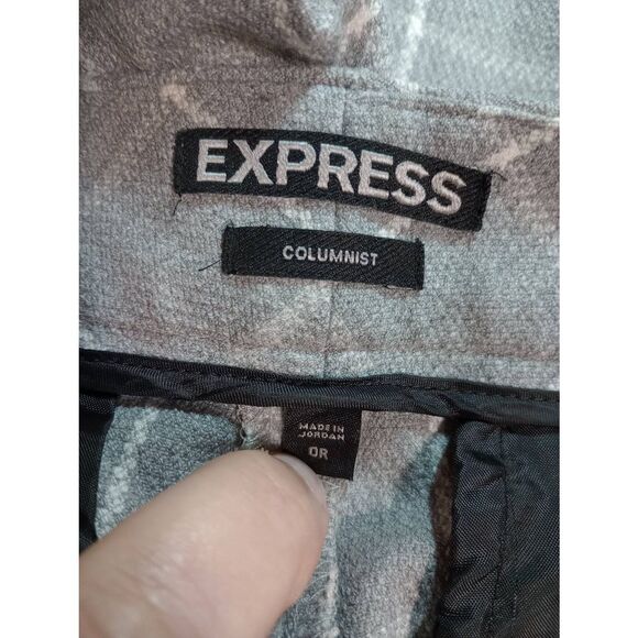 Express Pants Ladies 0 Regular Columnist Gray White - Picture 4 of 6